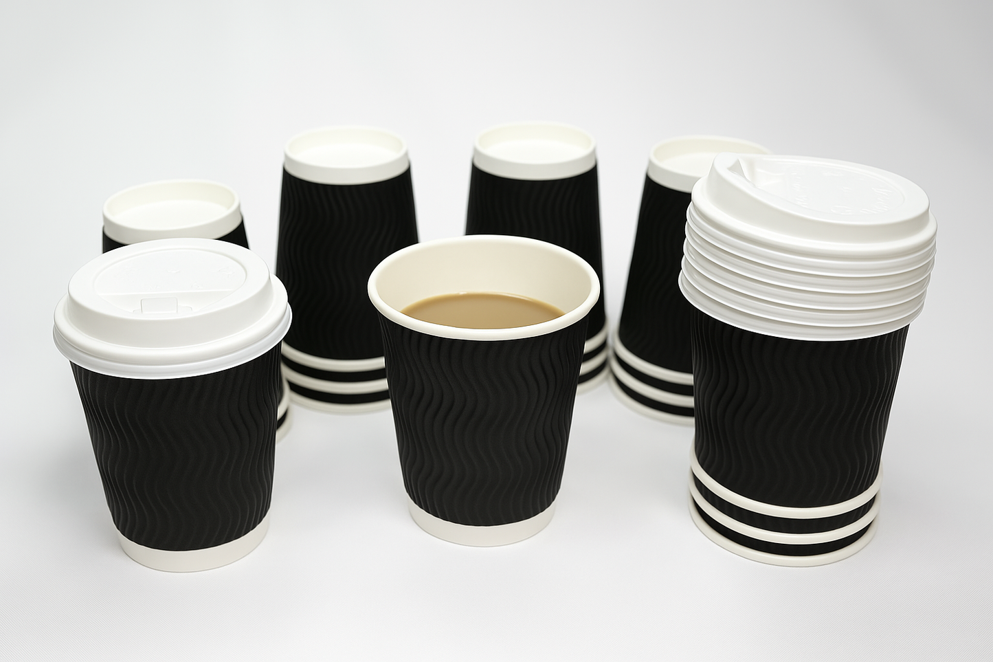 12 oz Ripple wall Cup Black (Lids sold separately)